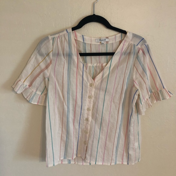 Madewell Bell Flutter Sleeve Shirt - Picture 1 of 3